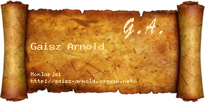 Gaisz Arnold névjegykártya